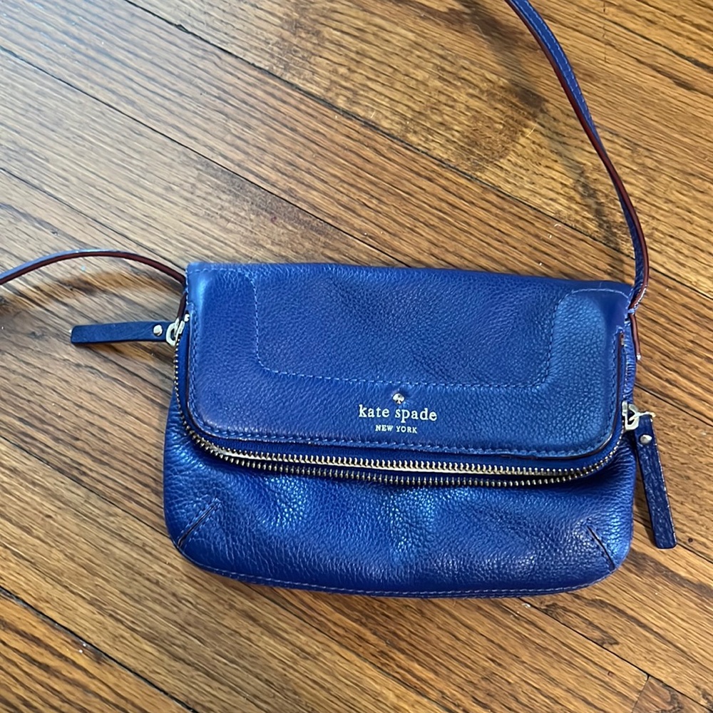 Purple leather Kate Spade two pocket crossbody